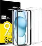 NEW'C 3 Pack Designed for iPhone 16, iPhone 15 Screen Protector, Enhanced by NEWC