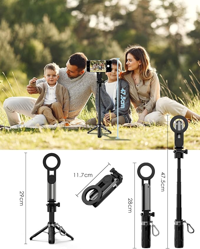 CloudValley Magnetic 4-in-1 Multifunctional Selfie Stick Tripod, Mini Portable - Image 8