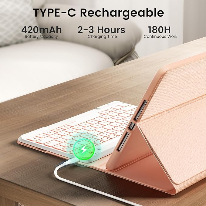 Keyboard Case for iPad Air 11-inch M2/Air 5th 4th Generation, 7-Color Backlit - Image 6