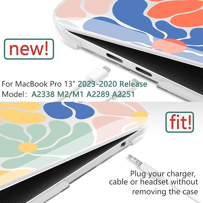 TWOLSKOO Compatible with MacBook Pro 13 inch Case 2023-2016 A2338 M2/M1 A2251 - Image 2