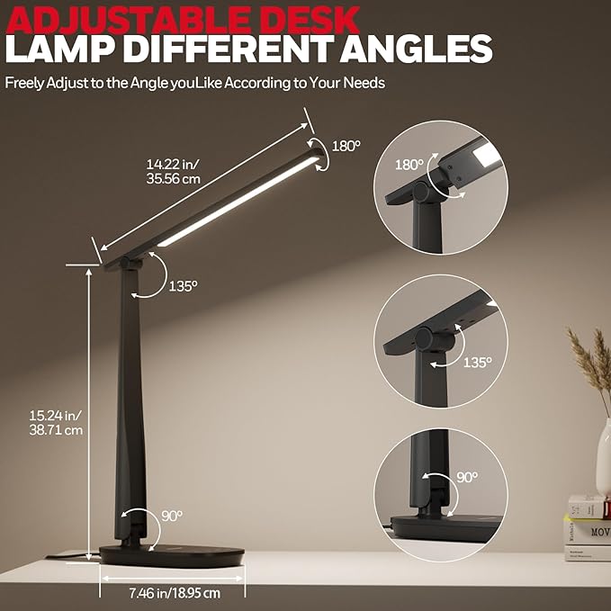 Honeywell Desk Lamp for Home Office, Dimmable LED Desk Light - Image 5