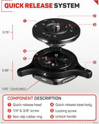 IFOOTAGE Seastar Q1S, Quick Release Plate, Upgrade Camera Quick Connect Tripod - Image 7