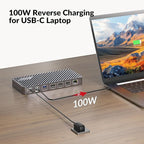 Docking Station Triple Monitor, 100W Laptop Charging, 10Gbps USB-C/A, Plug & - Image 4