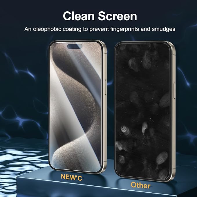 NEW'C 3 Pack Designed for iPhone 15 Pro Max Screen Protector, Enhanced Tempered - Image 5