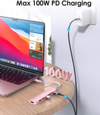 LENTION USB C Hub with 100W Charging, 4K HDMI, Dual Card Reader, USB 3.0 & 2.0 - Image 5