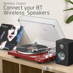 Record Player Turntables for Vinyl Record Belt-Drive Wireless Output - Image 6