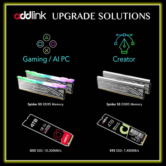 Addlink G55 2TB PCIe 5.0 Gen5 NVMe M.2 SSD- Up to 10, 300 MB/s - Image 6