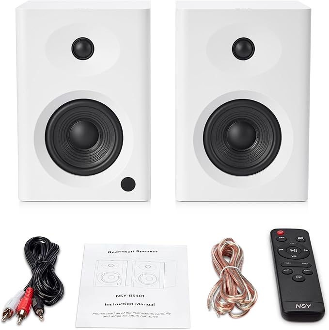 Bookshelf Speakers with Deep Bass, 80W Peak Output Small HiFi Gaming Computer - Image 6