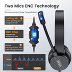 USB Headset with Microphone for PC Laptop, Wired Computer Headset Environmental - Image 3