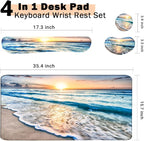 4-in-1 Large Gaming Mouse Pad, Keyboard Wrist Rest Pad & Wrist Support Mousepad - Image 2