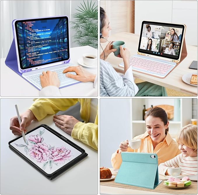 Keyboard Case Compatible for iPad 11th Generation and 10th 10.9 inch, Wireless - Image 7