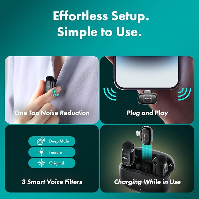Movo NanoMic Dual Lightning Wireless Microphone - Image 8