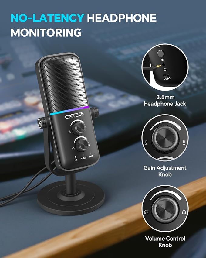 CMTECK USB Microphone for PC, Laptop – Computer Microphone - Image 4