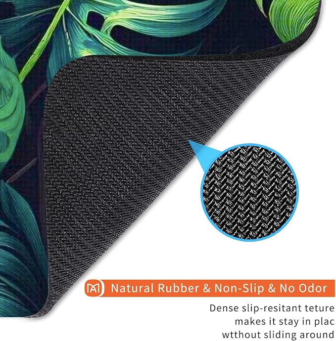 Square Mouse Pad Green Leaves, Personalized Premium-Textured Custom Mouse Mat - Image 5
