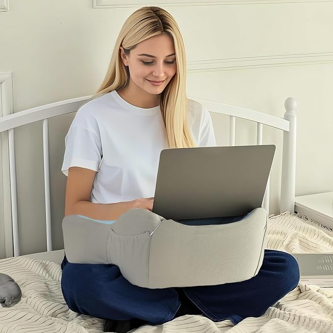 XWZO Laptop Lap Desk with Cushion, Ergonomic Wrist Rest Home Office Laptop Desk - Image 2