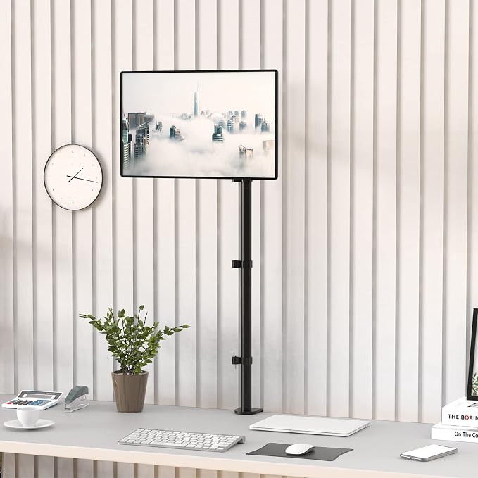 WALI Single Monitor Stand Desk Mount, 39 inch Tall Monitor Stand Fully - Image 9