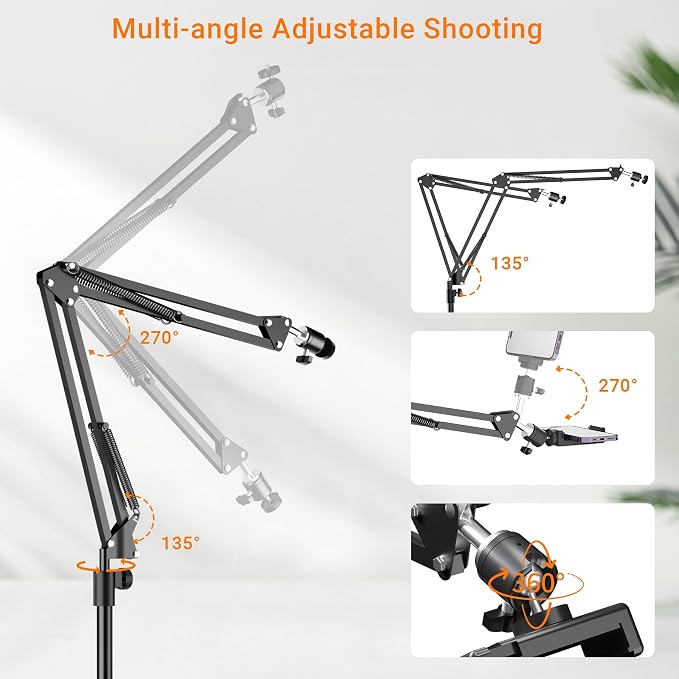 Tall Overhead Camera Mount, High Desk Phone Tripod Mount - Image 3