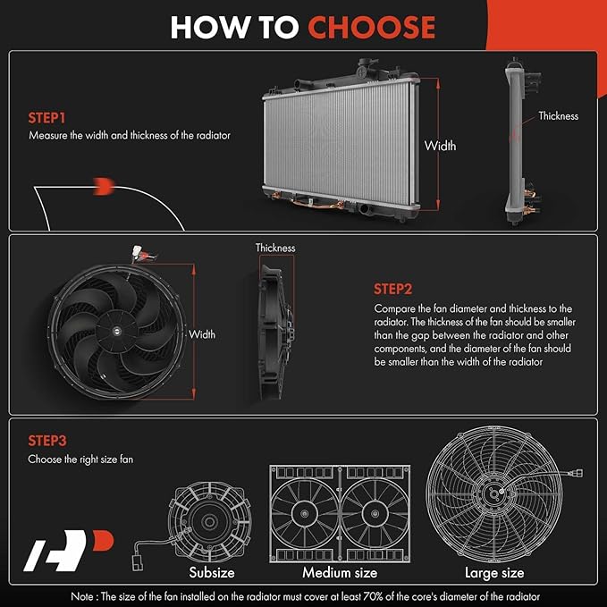 A-Premium 10'' 10 inch Universal Slim Fan Electric Radiator Cooling Fan Assembly - Image 6