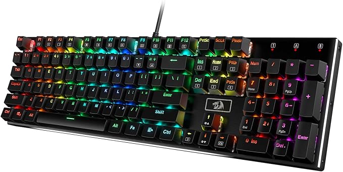 Redragon K556 RGB LED Backlit Wired Mechanical Gaming Keyboard, 104 Keys by REDRAGON
