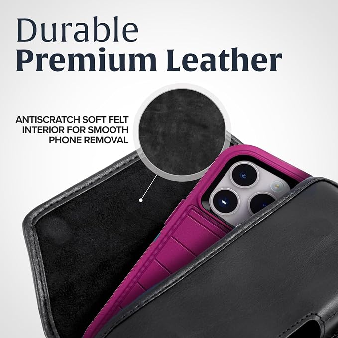 Turtleback Belt Holder for iPhone 16 Pro, 15 pro 14 Pro 13 Pro -Large- Fits - Image 5