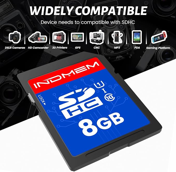 INDMEM SD Card 8GB, 8 Packs Class 10 8GB Flash Memory Card MLC Standard Secure - Image 6