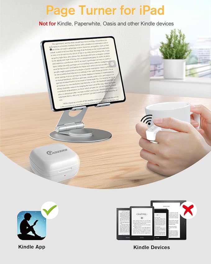 ADZERD Remote Control for TikTok, Page Turner for iPhone/iPad, Scrolling Ring - Image 5