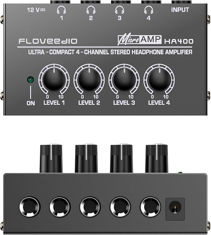 Headphone Amplifier Stereo Ultra Compact 4-Channel Headphone Amp Splitter - Image 2