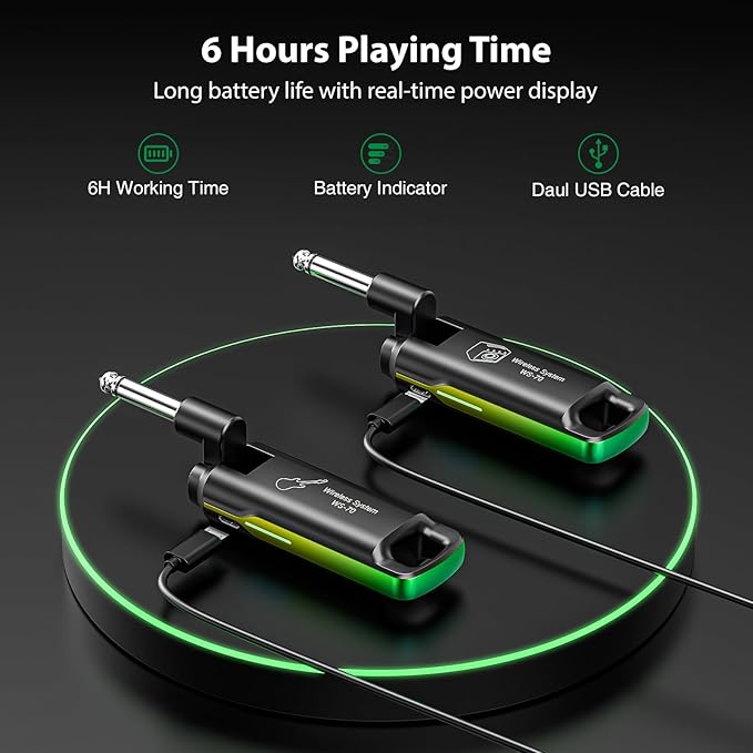 LEKATO Wireless Guitar System UHF Wireless Guitar Transmitter Receiver - Image 4