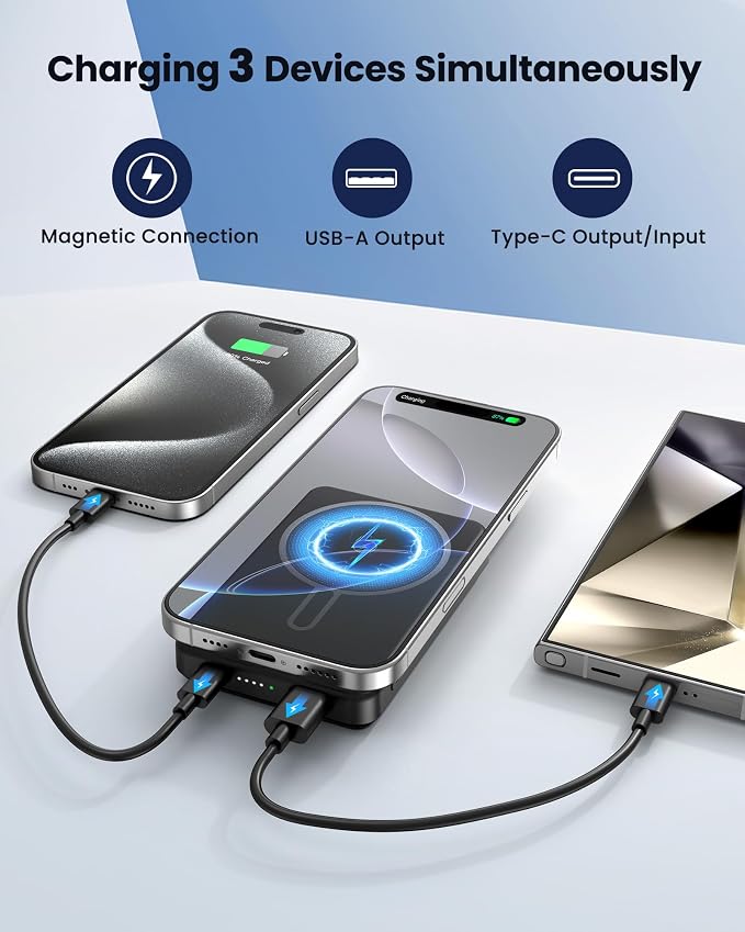 for Magsafe Battery Pack 12000mAh Magnetic Portable Charger Power Bank PD 22.5W - Image 4