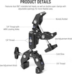 NEEWER Double Super Clamp with Magic Arm, Cleaning Cloth, Umbrella Camera Pole - Image 2