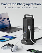 Power Strip Tower Surge Protector, JACKYLED 16 Outlets 6 USB Charging Station - Image 3