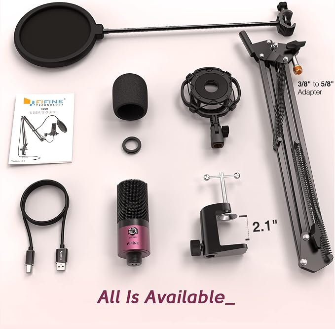 FIFINE Podcast Microphone Kit-USB PC Computer Recording Microphone, Condenser - Image 7