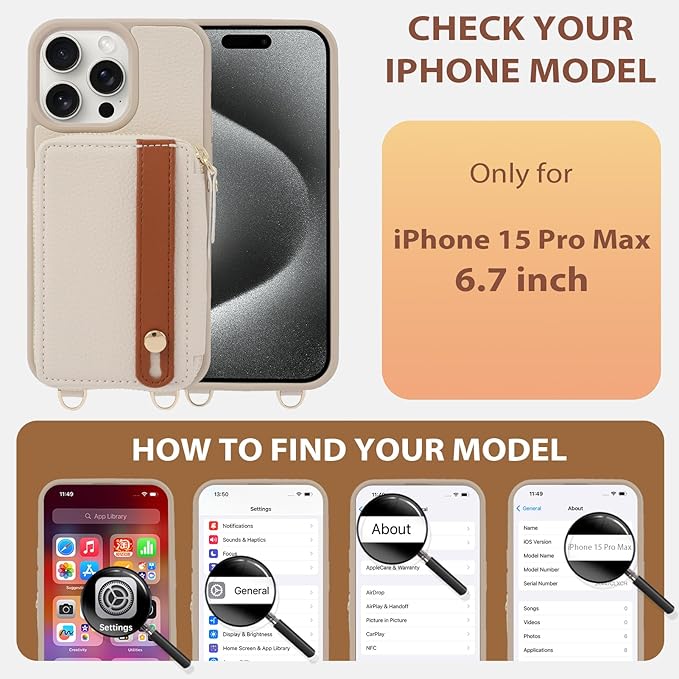 LAMEEKU for iPhone 15 Pro Max Wallet Case - Image 6