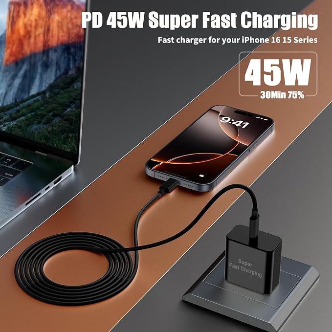 iPhone 16 Pro Max Charger Fast Charging, 45W Super Fast USB C Chargers - Image 2