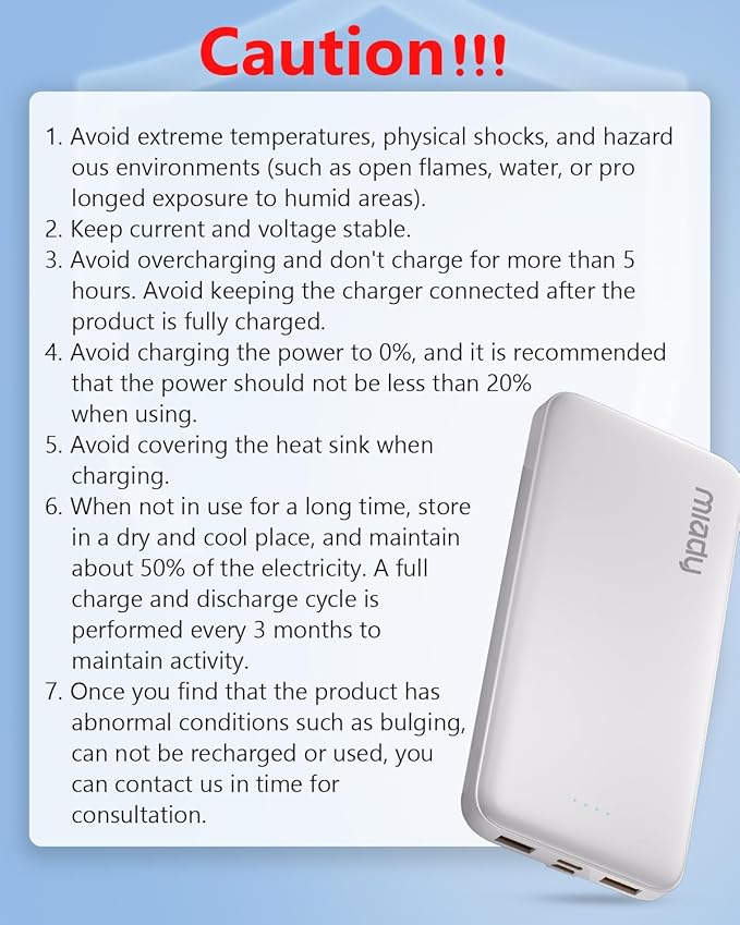 Miady 2-Pack 10000mAh Dual USB Portable Charger, Type-C Charging Power Bank - Image 10