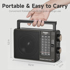 PRUNUS J03C AM FM Radio Portable USB or AA Battery Operated - Image 3