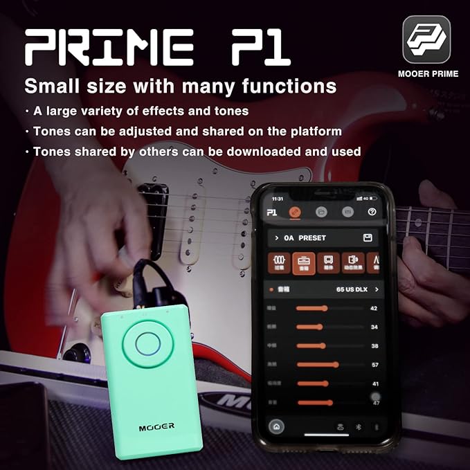 MOOER PRIME P1 Intelligent Pedal Surf Green - Image 2