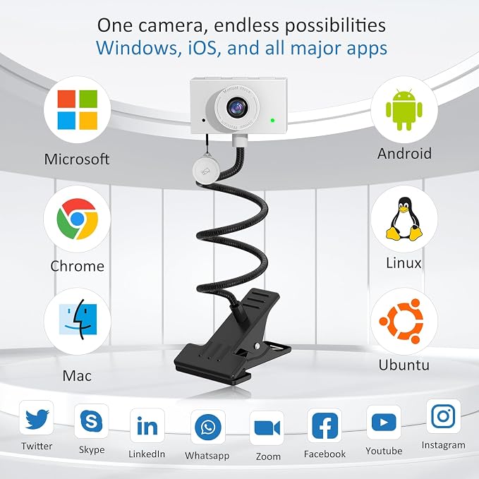 Webcam 1080P for PC, Eye Contact Webcam for Desktop Computer - Image 7