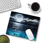 Moon Illuminating The Clear Blue Ocean Design Mouse Pad, Mouse Mat Square - Image 4