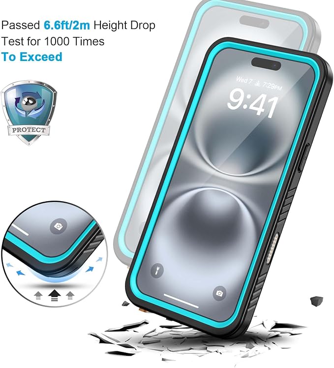 Lanhiem for iPhone 16 Plus Case, IP68 Waterproof Dustproof Shockproof Cases - Image 6