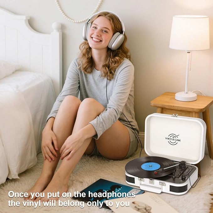 VINYLS LINK Vinyl Record Player 3 Speed ​​Bluetooth Turntable Belt Drive LP - Image 4