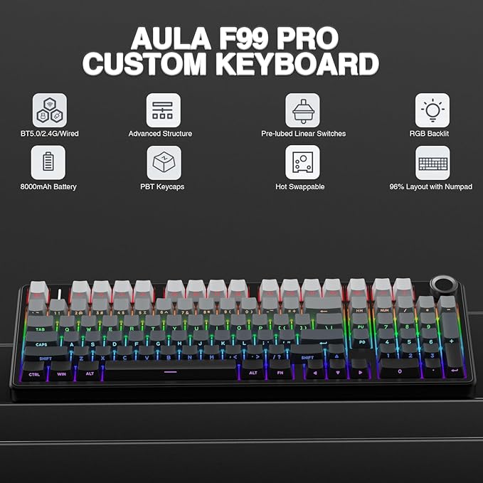 AULA F99 Pro Wireless Mechanical Keyboard - Image 2