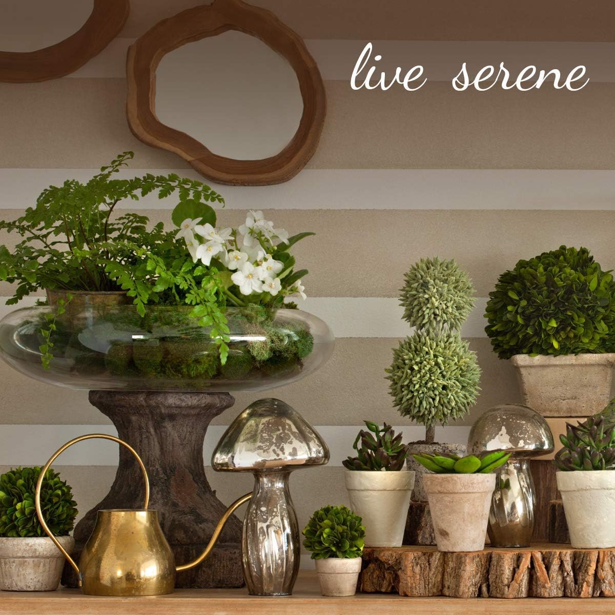 Serene Spaces Living Large Free-Form Edge Glazed Ceramic Bowl, Set of 4, Centerpiece for Vintage Weddings, Events, Measures 6" Long, 5.5" Wide, 2.75" Tall