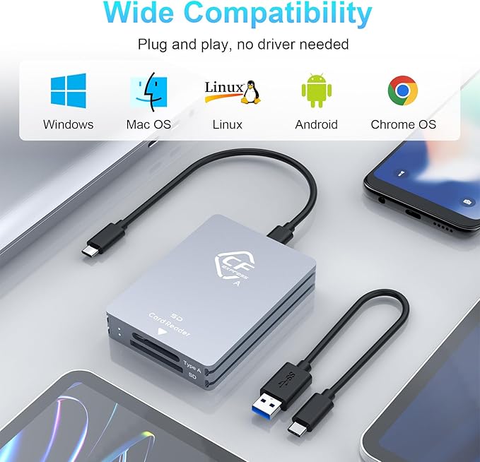 CFexpress Type A and SD Dual-Slot Memory Card Reader, 10Gbps USB 3.2 Gen 2 Type - Image 5