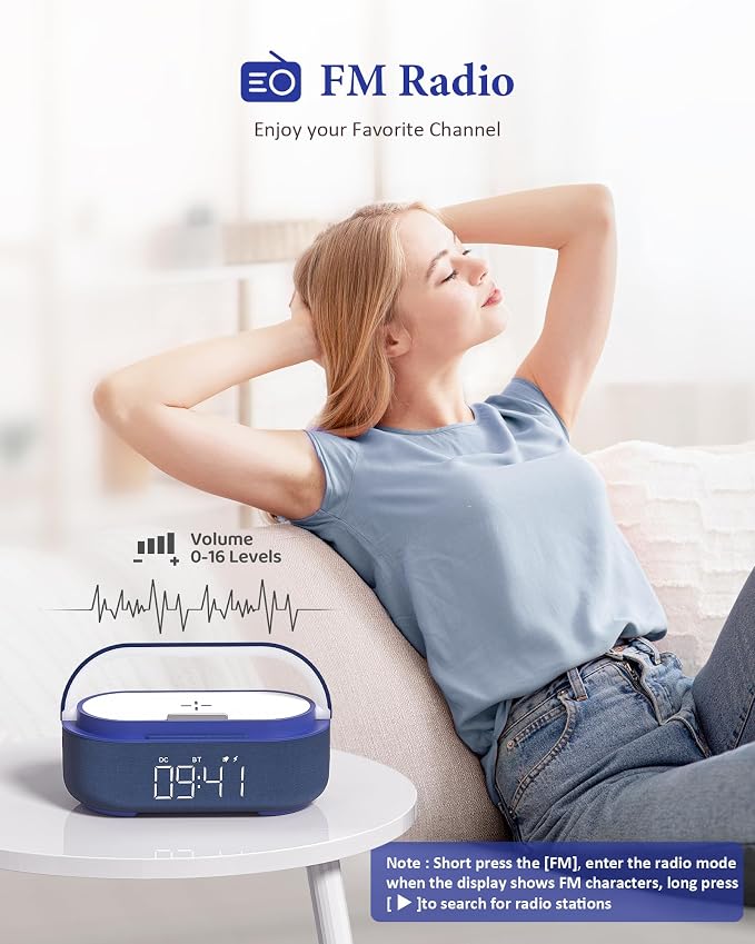 COLSUR 6-in-1 Bluetooth Speaker Alarm Clock - Image 3