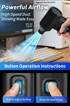 Instant Dust Removal – Electric Air Duster 130000 RPM, 40 mm Motor, 10000 mAh - Image 3