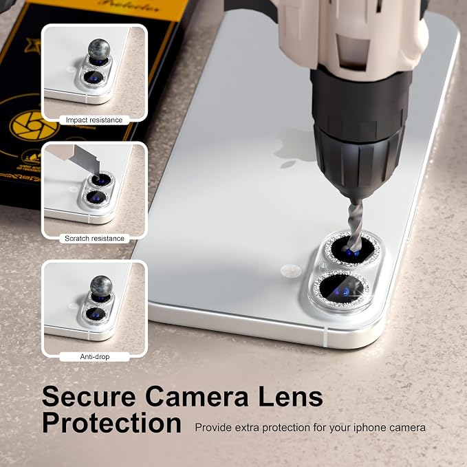 beuxece for 6 Pack iPhone 16 / iPhone 16 Plus Camera Lens Protector 9H Tempered - Image 4