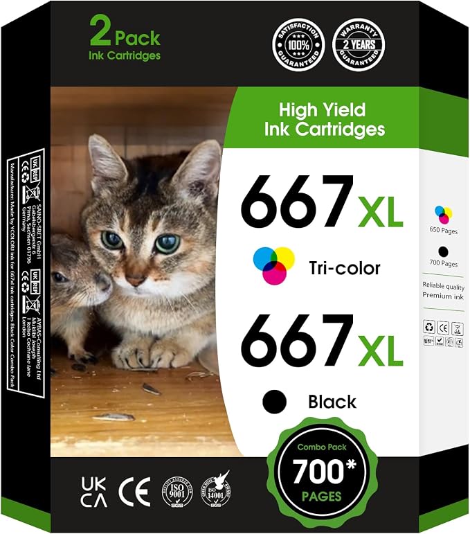 667XL 667 XL Black and Color Replacement by Fannster