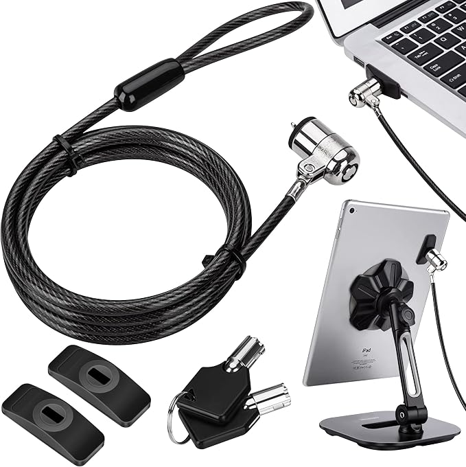 AboveTEK Laptop Lock, Tablet Lock Security Cable, 2 Keys Sturdy Steel iPad by AboveTEK