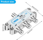 3 Way Coaxial Cable Splitter, Support 10-2602MHz, RG6 Compatible, Nickel-Plated - Image 7
